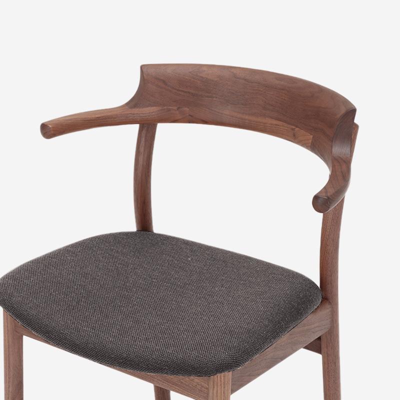 SOUP Collection | Gamma Walnut Dining Armchair with Fabric Cushioned Seat (NC-013)