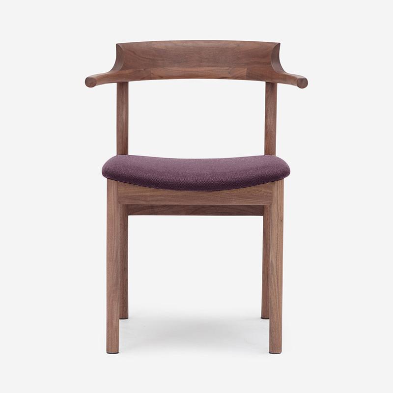 SOUP Collection | Gamma Walnut Dining Armchair with Fabric Cushioned Seat (NC-020)