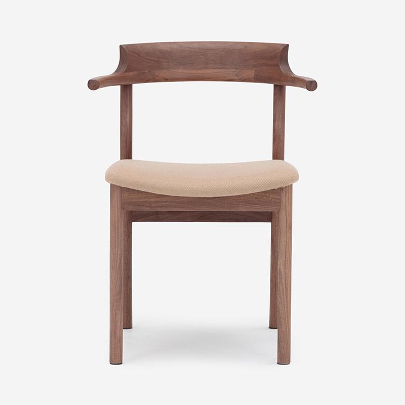 SOUP Collection | Gamma Walnut Dining Armchair with Fabric Cushioned Seat (NC-122)