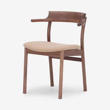 SOUP Collection | Gamma Walnut Dining Armchair with Fabric Cushioned Seat (NC-122)