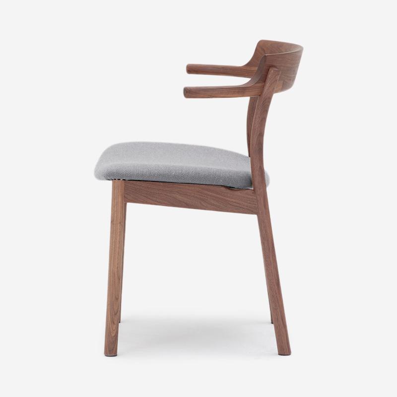 SOUP Collection | Gamma Walnut Dining Armchair with Fabric Cushioned Seat (NC-126)