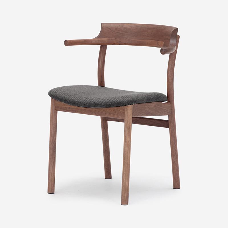 SOUP Collection | Gamma Walnut Dining Armchair with Fabric Cushioned Seat (NC-127)