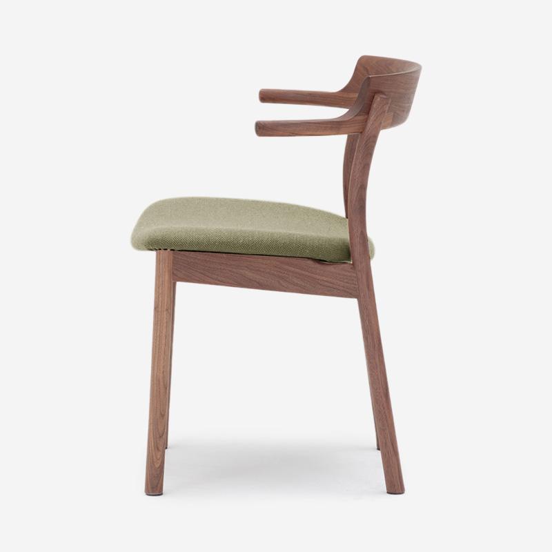 SOUP Collection | Gamma Walnut Dining Armchair with Fabric Cushioned Seat (NC-143)