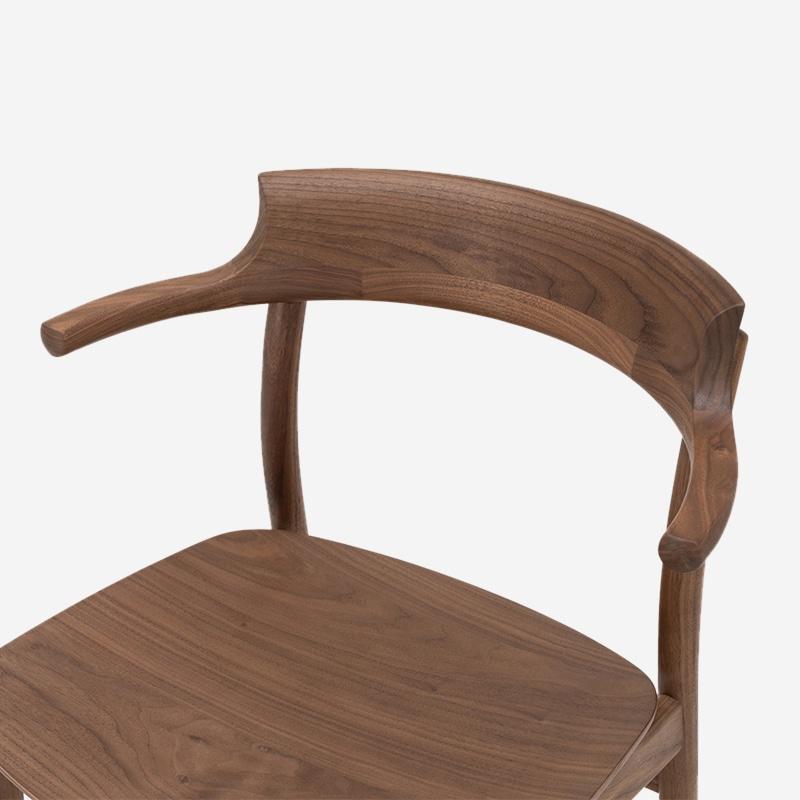 SOUP Collection | Gamma Walnut Dining Armchair with Wooden Seat