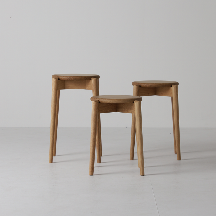 Whitewood Stackable Stool - Wooden seat