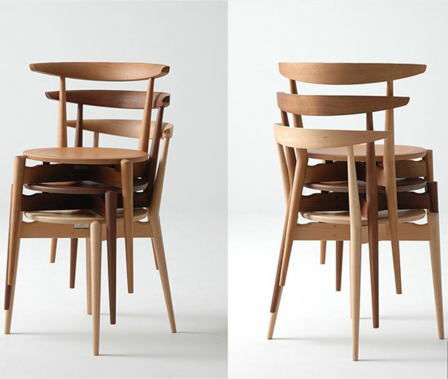 Forms Wooden Seat Stackable Dining Chair | Beech Wood
