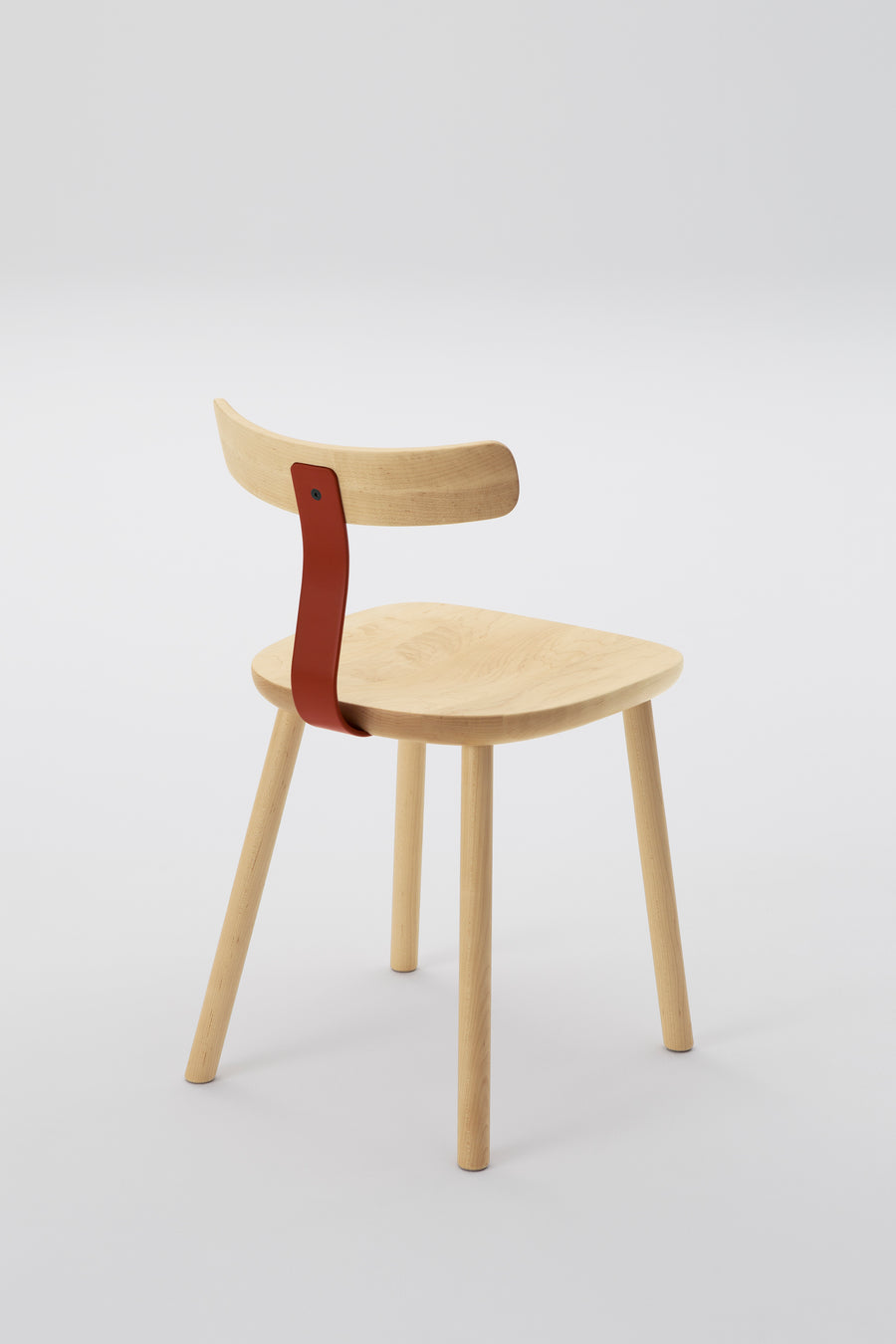 T1 Chair Maple Wood Red Steel