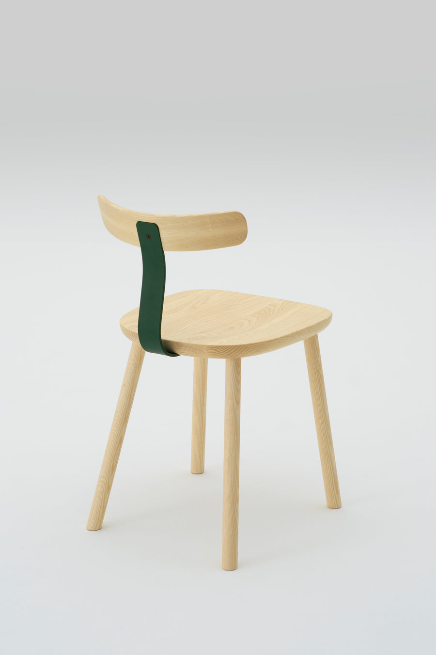 T1 Chair Ash Wood Green Steel