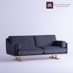 Chorus 3 Seater Fabric Sofa | Oak Wood