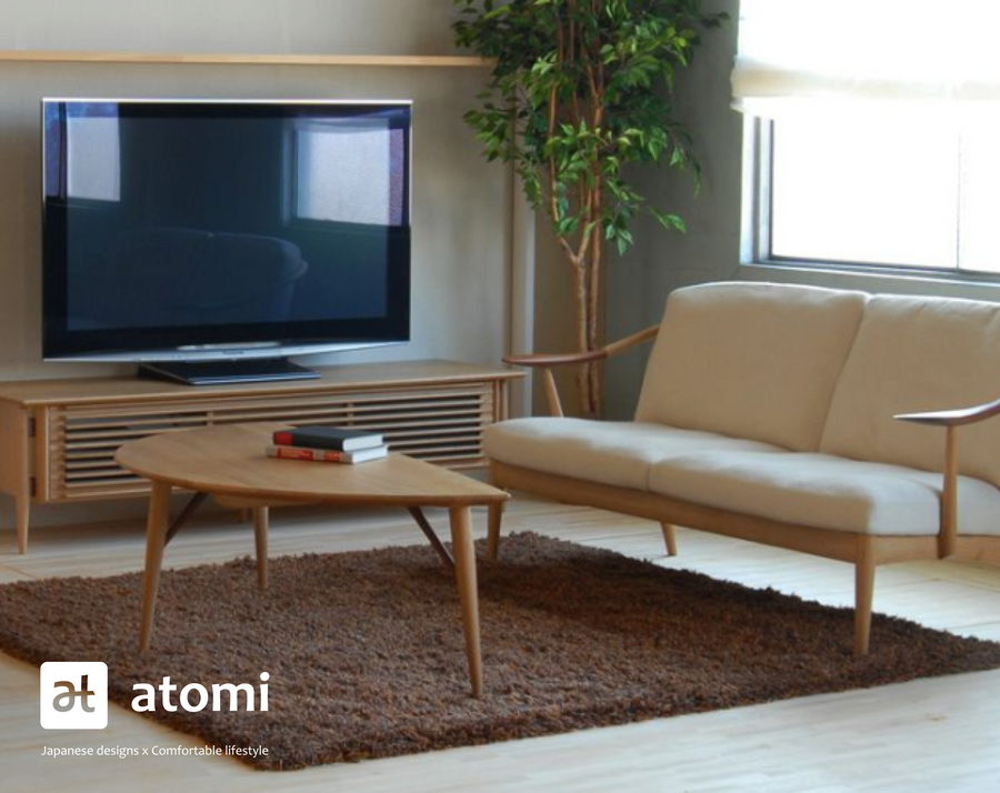 White Wood Leaf Living Table - atomi shop