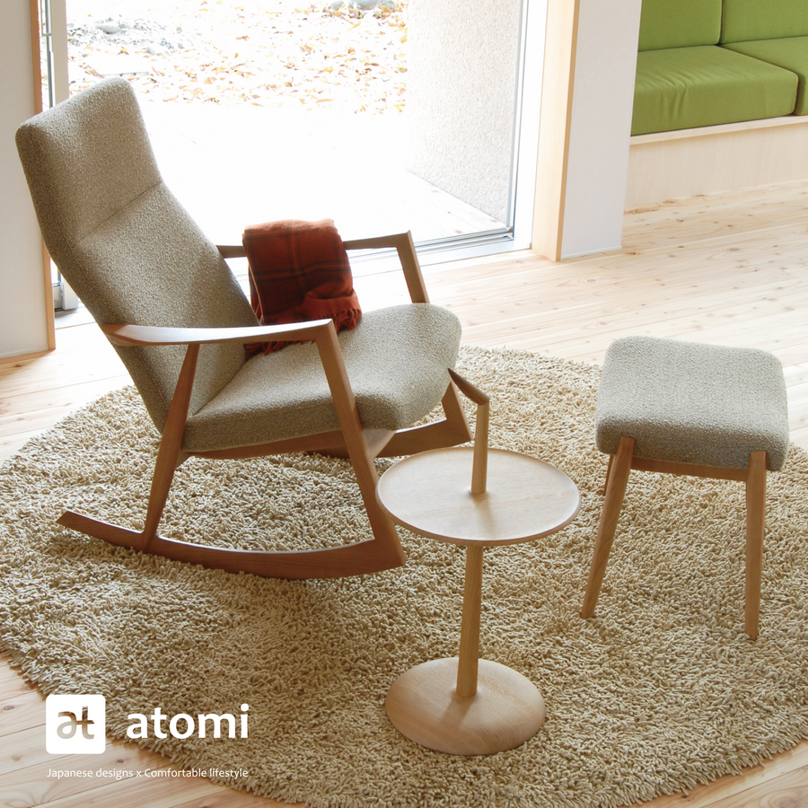 White Wood Rocking Chair - atomi shop