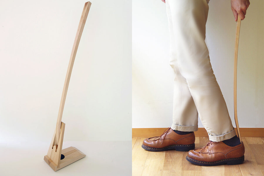 Wooden Shoehorn with Stand