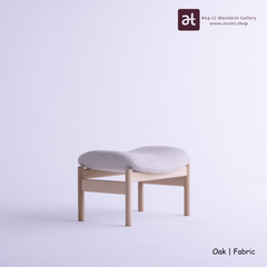 Chorus Fabric Lounge Stool | Oak Wood