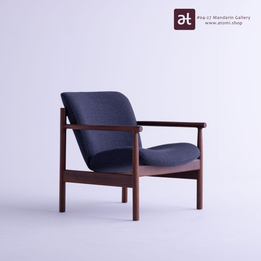 Chorus Fabric Lounge Chair | Walnut Wood
