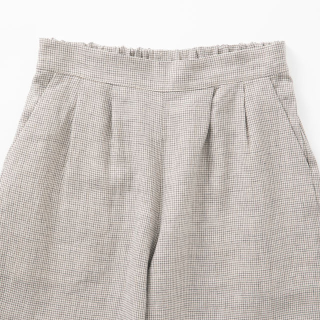 Linen Lattice Tuck Pants