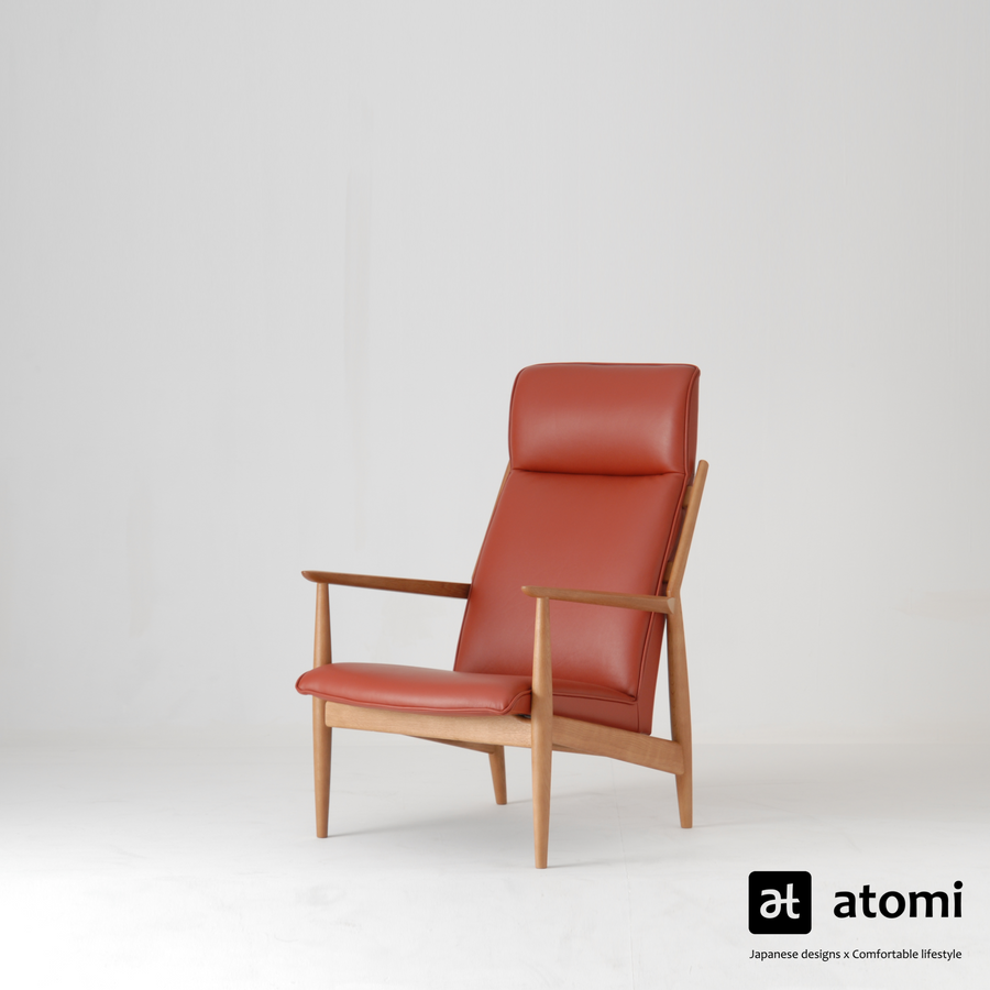 Natural Brown High Back Sofa | Single Seater - atomi shop