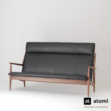 Natural Brown High Back Sofa | Two Seater - atomi shop