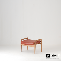 Natural Brown High Back Sofa | Ottoman - atomi shop