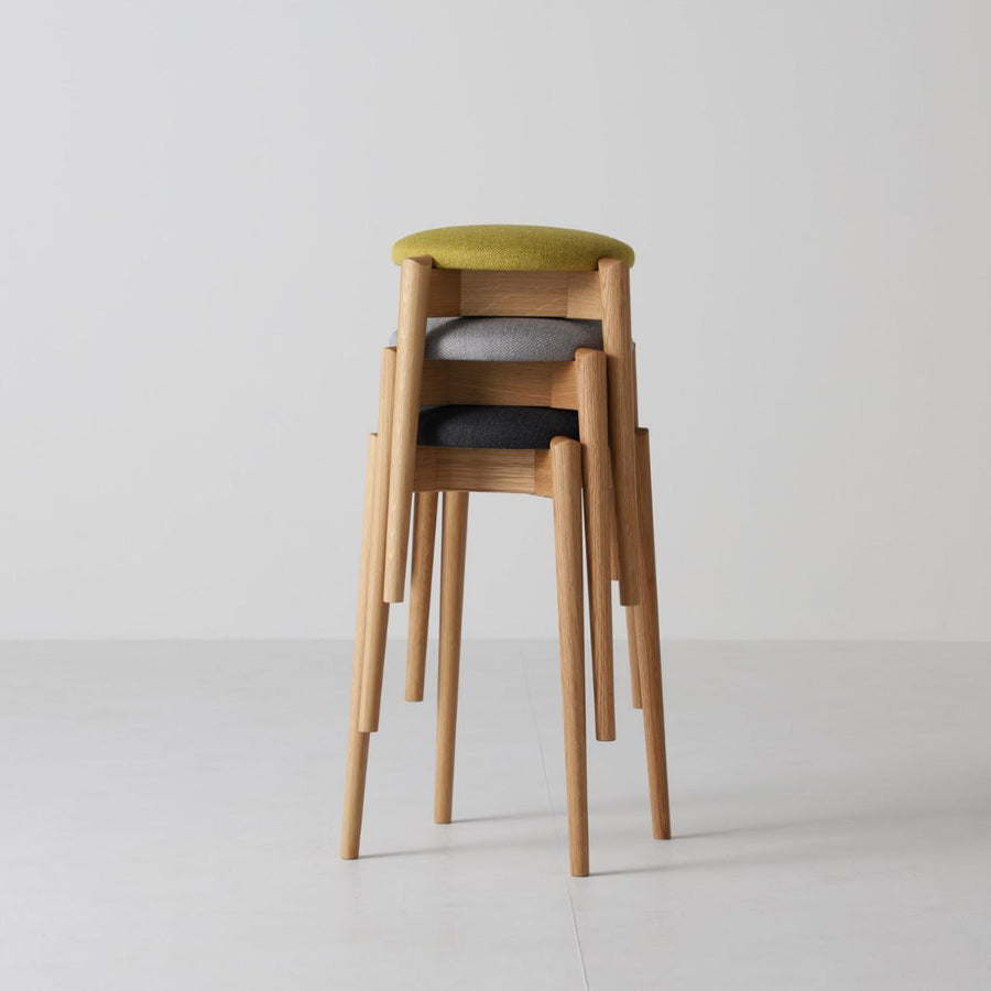 Whitewood Stackable Stool - Fabric Cushioned seat