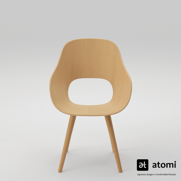 Roundish Arm Chair- Wooden Seat - atomi shop