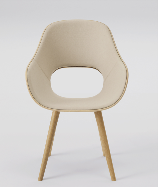 Roundish Arm Chair- Cushioned Seat - atomi shop