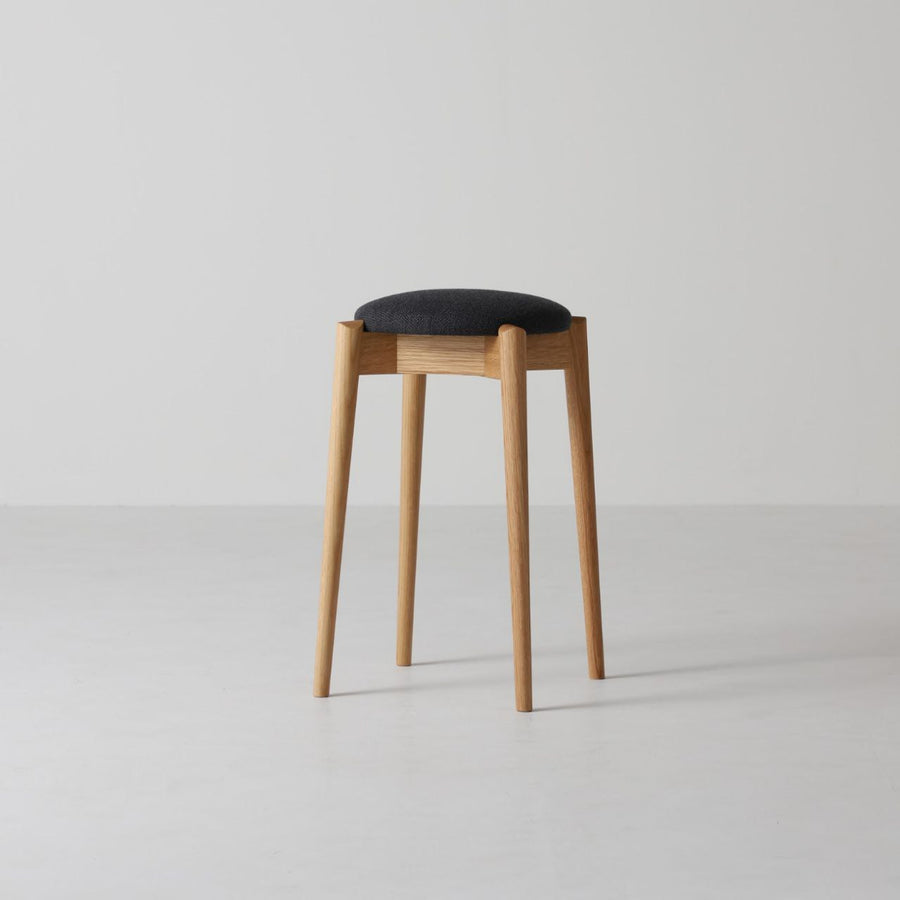 White Wood TOY Stacking Stool | Fabric Seat
