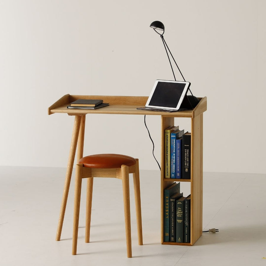 White Wood TOY Stacking Stool | Leather Seat